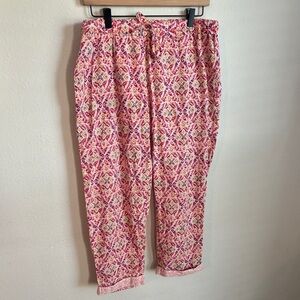Sundance Leia Lightweight Relaxed Fit Cropped Capri Lounge Pant Boho Size Small